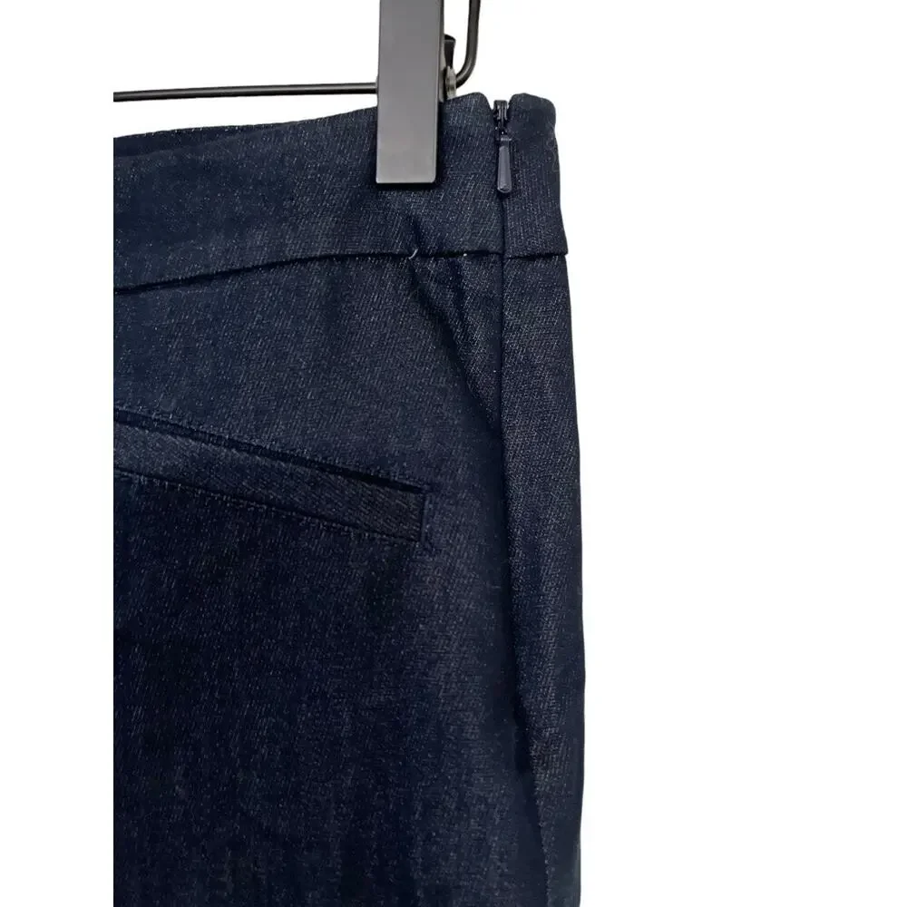Talbots Womens Dark Blue Lace Up Cuff Detail Career Pants Size 4